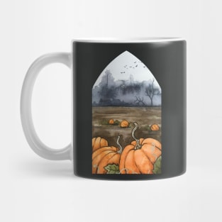 Pumpkin Patch Watercolor Painting Mug